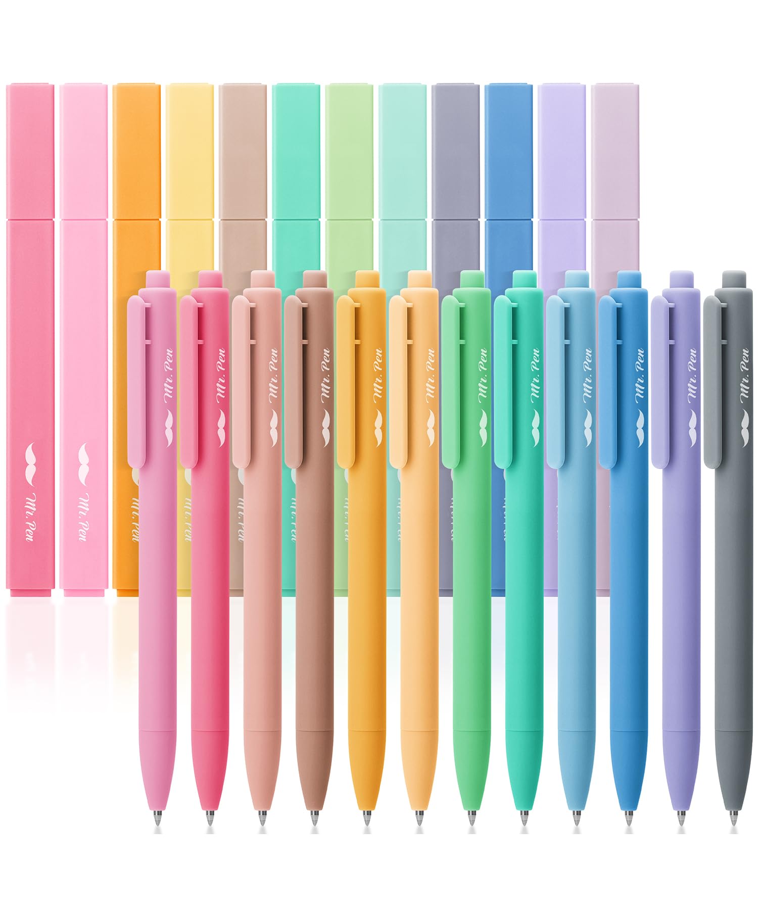 Foto 2 pulgar | Iluminadores Y Bolígrafos De Gel Mr. Pen Aesthetic, Paquete De 24 - Venta Internacional.