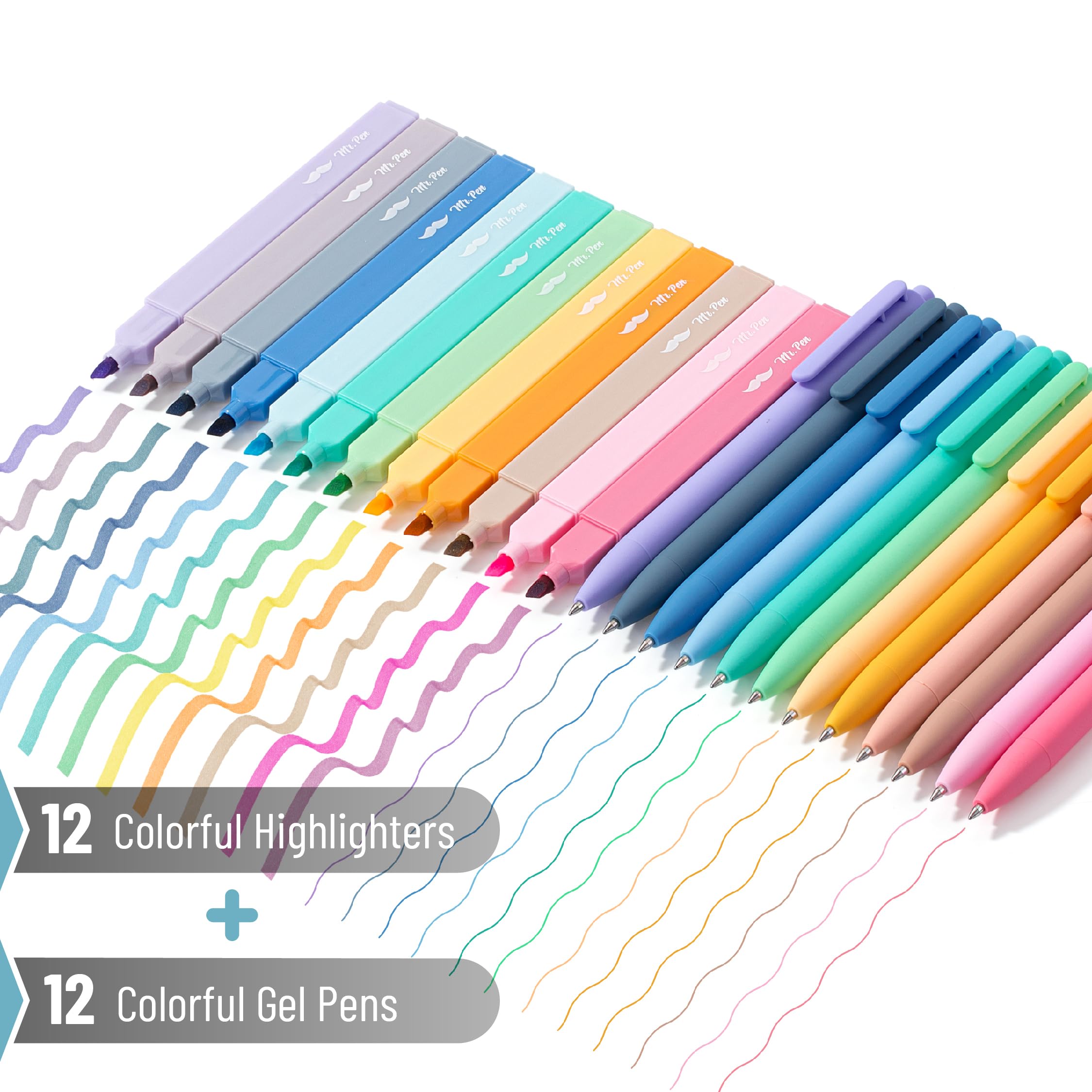 Foto 3 pulgar | Iluminadores Y Bolígrafos De Gel Mr. Pen Aesthetic, Paquete De 24 - Venta Internacional.