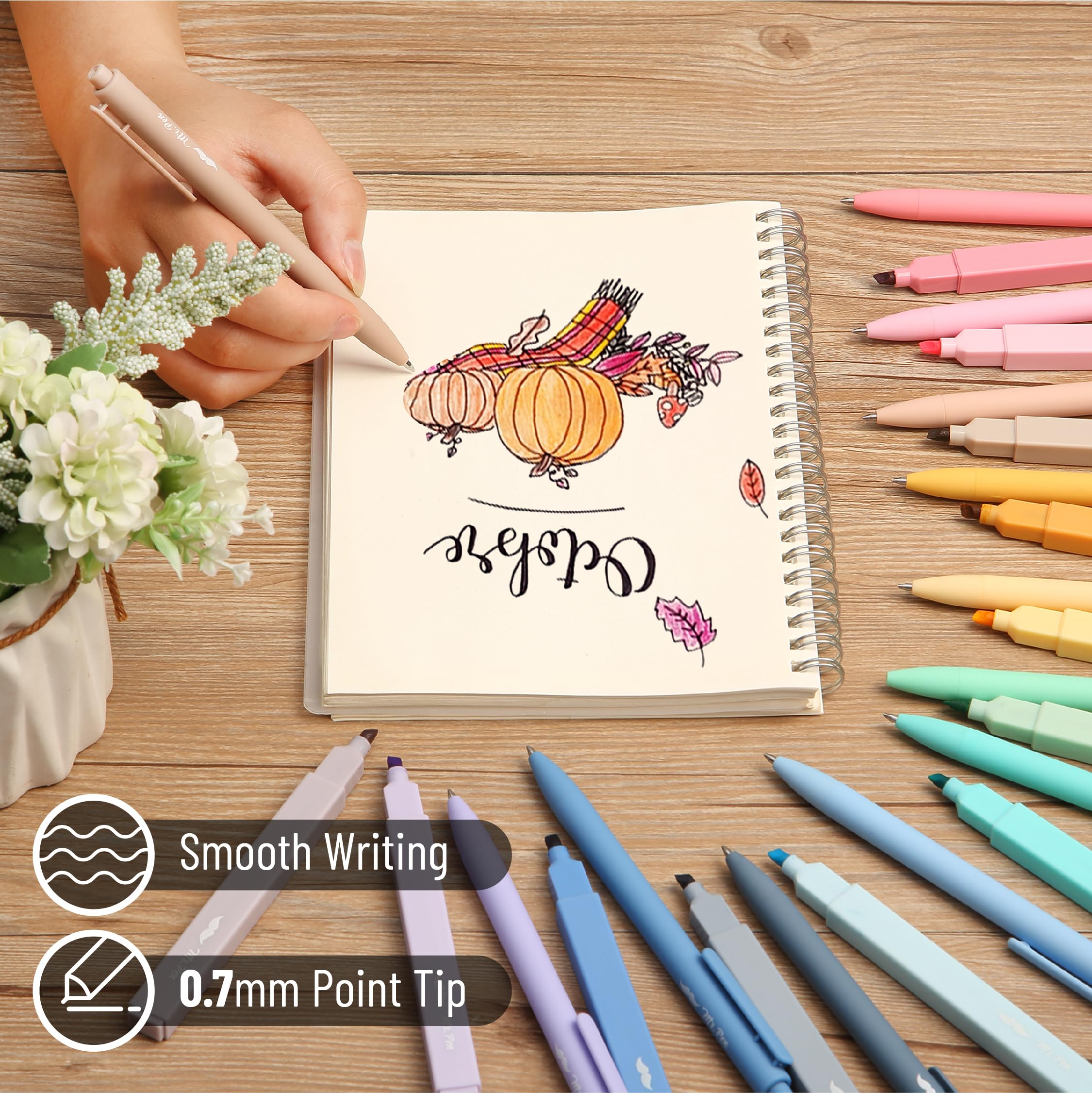 Foto 4 | Iluminadores Y Bolígrafos De Gel Mr. Pen Aesthetic, Paquete De 24 - Venta Internacional.