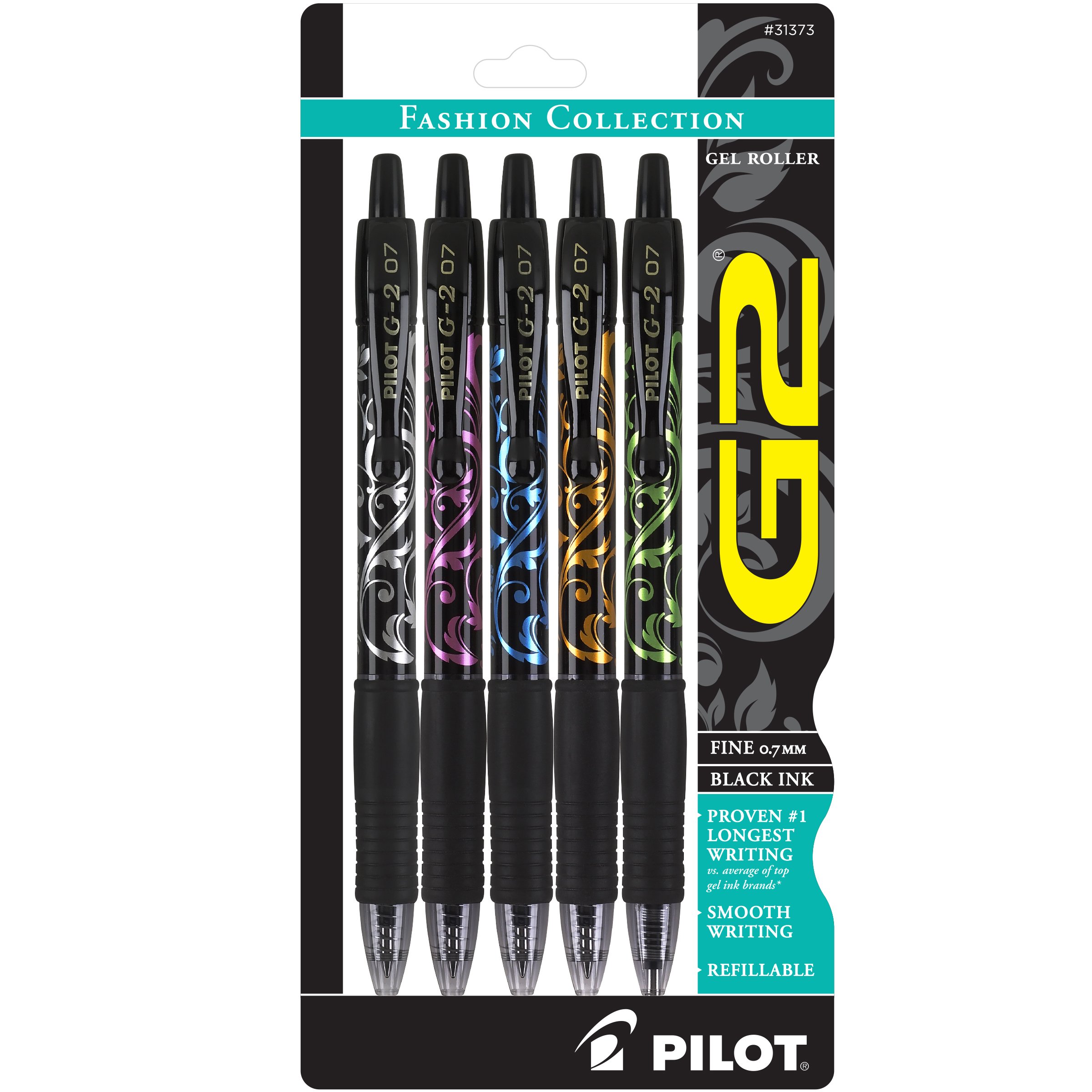 Foto 2 pulgar | Bolígrafos De Gel Pilot G2 Premium Con Punta Fina De 0,7 Mm, Color Negro, 5 Unidades - Venta Internacional.