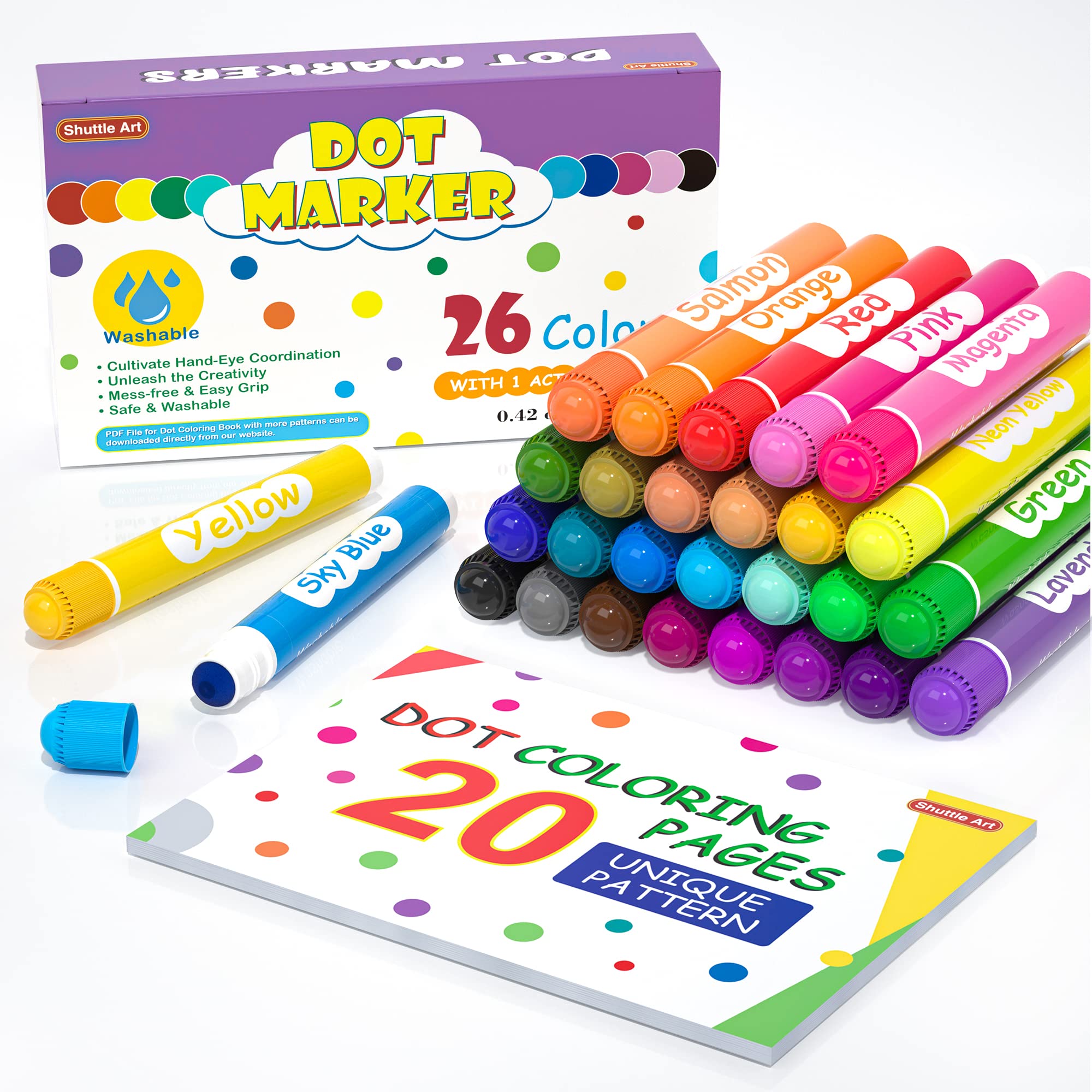 Foto 1 | Marcadores De Puntos Shuttle Art, 26 Colores, Lavables Para Niños A Partir De 3 Años - Venta Internacional.