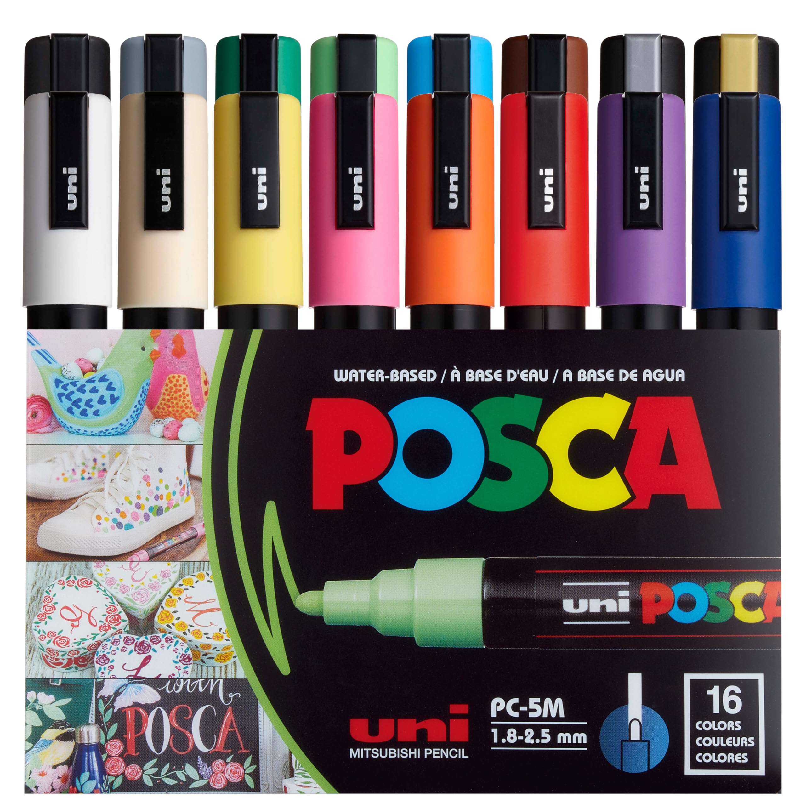 Foto 1 | Marcadores Posca 5m Paint, 16 Unidades, Para Material De Arte - Venta Internacional.