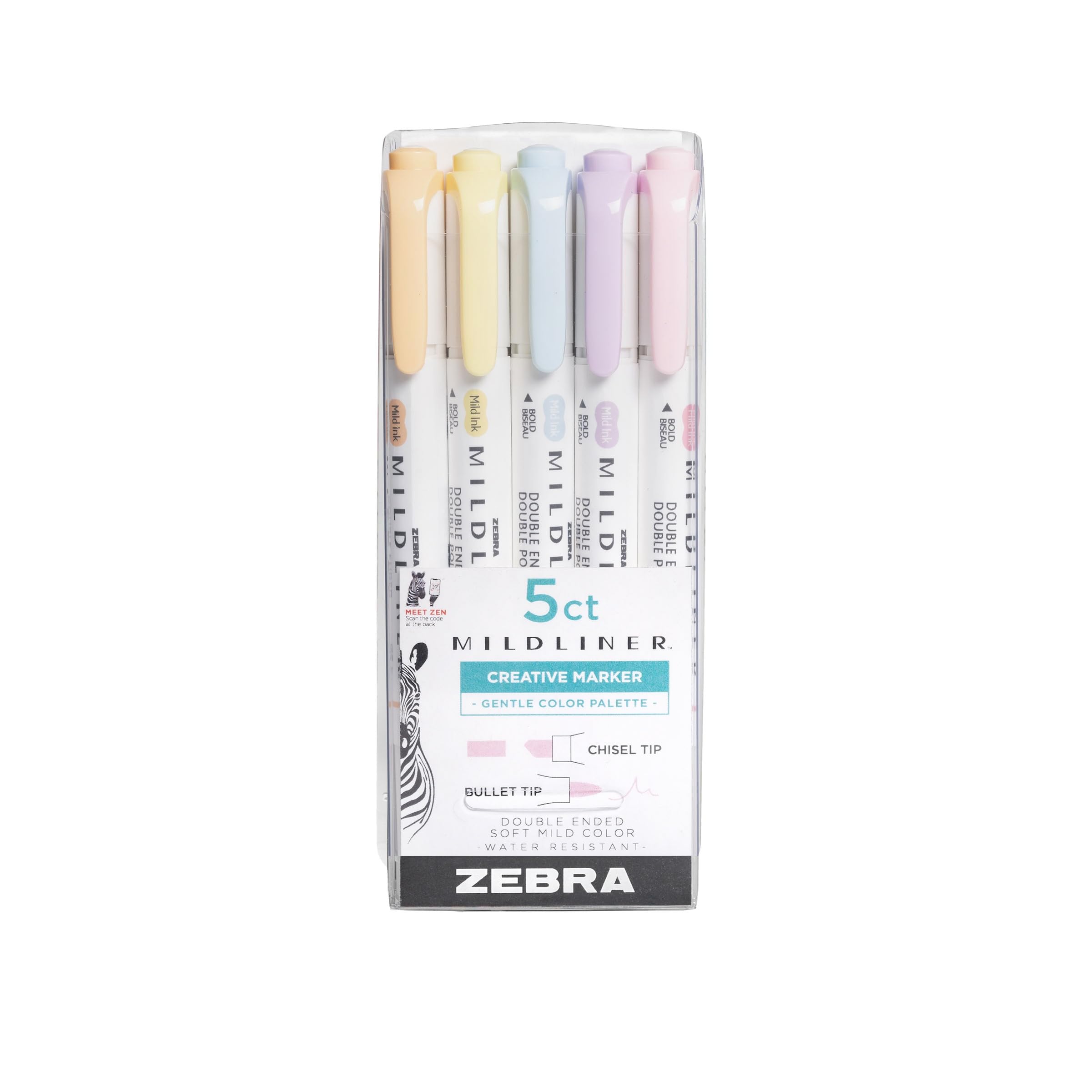 Foto 2 pulgar | Set De Iluminadores Zebra Pen Mildliner De Doble Punta, Paquete De 5 - Venta Internacional.