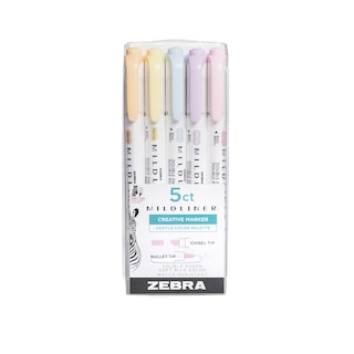 Foto 1 | Set De Iluminadores Zebra Pen Mildliner De Doble Punta, Paquete De 5 - Venta Internacional.