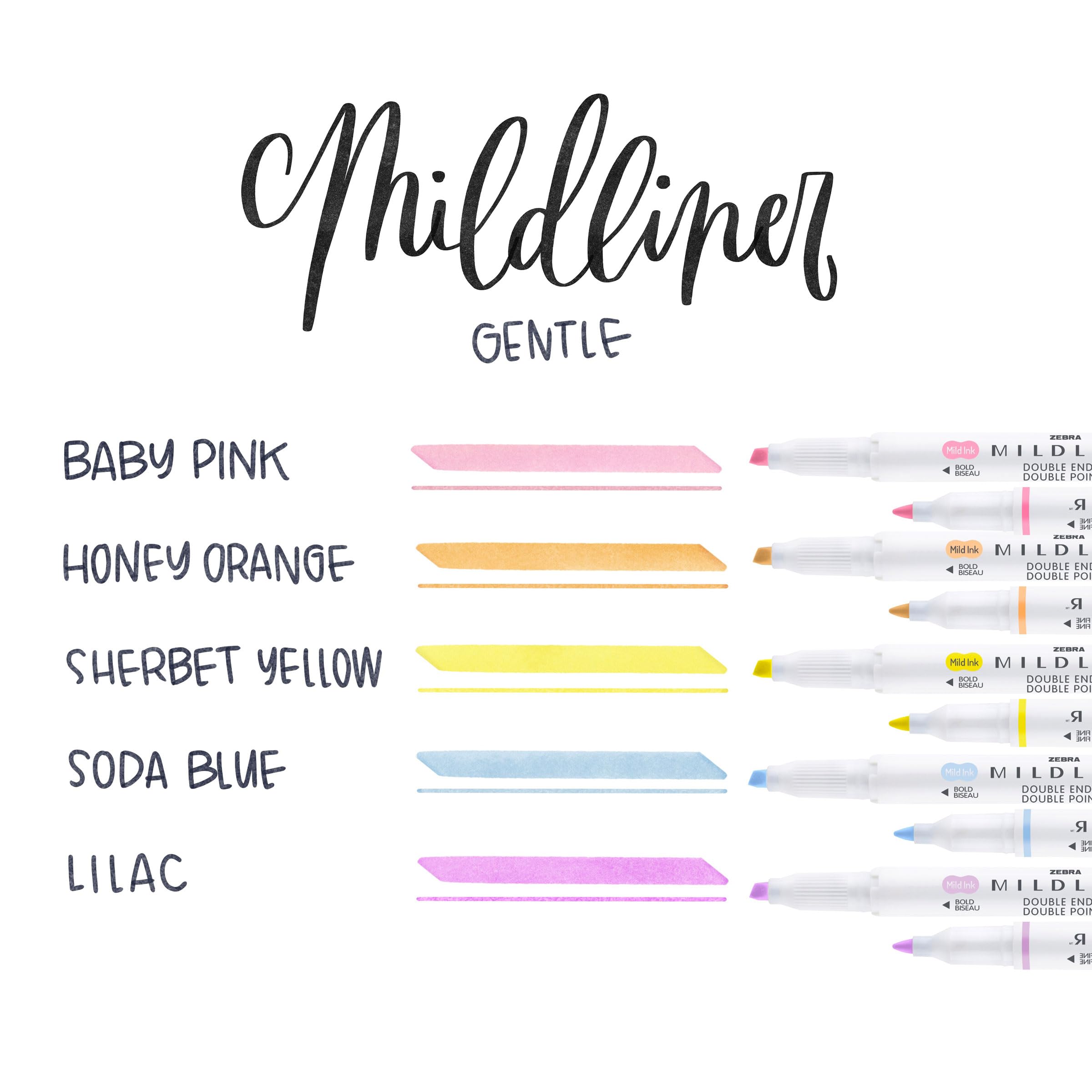 Foto 2 | Set De Iluminadores Zebra Pen Mildliner De Doble Punta, Paquete De 5 - Venta Internacional.