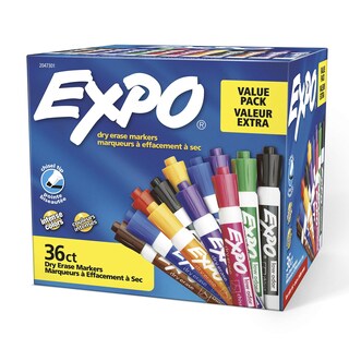 Foto 1 | Marcadores De Borrado En Seco Expo Con Punta Cincelada, Bajo Olor, Paquete De 36 - Venta Internacional.