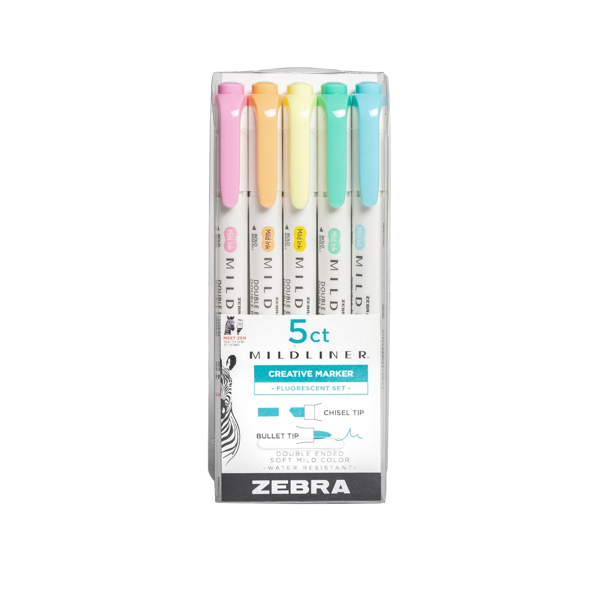Foto 2 pulgar | Rotulador Zebra Pen Mildliner, Paquete De 5 Colores Fluorescentes - Venta Internacional.