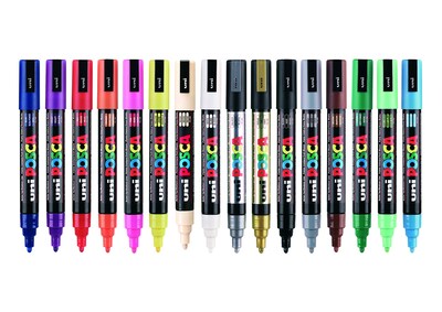 Foto 2 | Marcador De Pintura Posca 153544848, 2,5 Mm, Punta Redonda A Base De Agua, 16 Unidades - Venta Internacional.