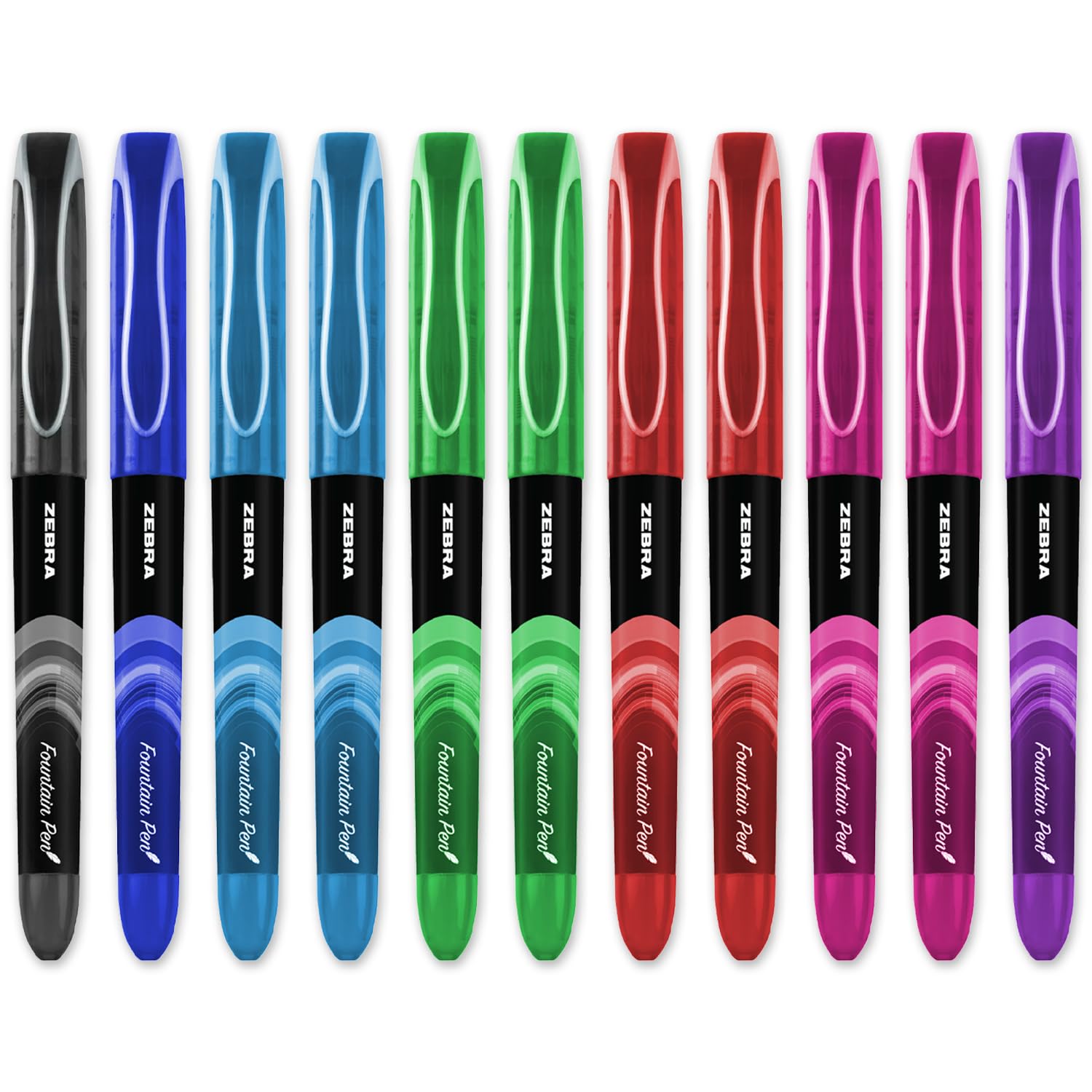 Foto 2 pulgar | Pack De 11 Plumas Estilográficas Desechables Zebra Fuente, Punta De 1 Mm - Venta Internacional.