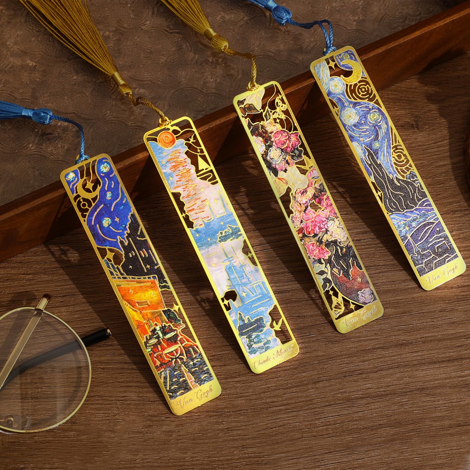 Foto 1 | Marcador Emmoolife, Pintura Al Óleo De Metal De Monet Van Gogh, X4 - Venta Internacional.