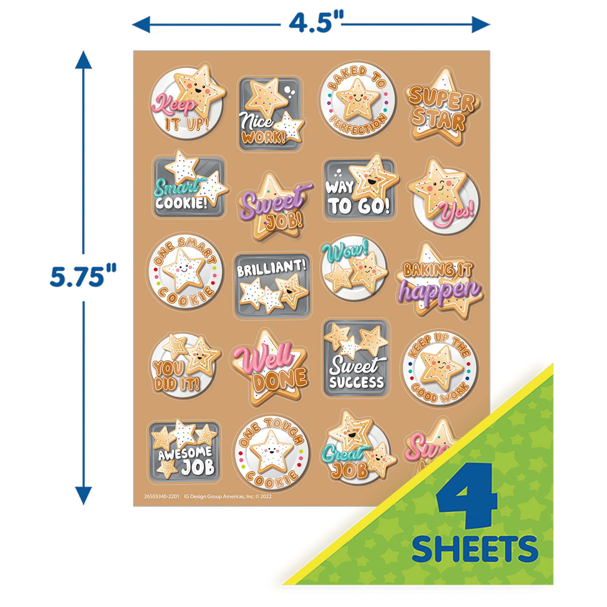 Foto 4 pulgar | Pegatinas Eureka Star Cookies Con Aroma A Galletas De Azúcar, 80 Unidades - Venta Internacional.