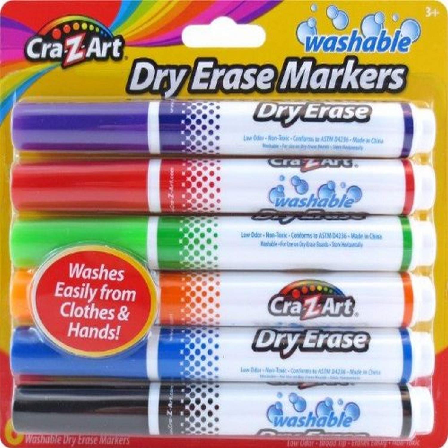 Foto 1 | Marcadores De Borrado En Seco Cra-z-art, Lavables Para Niños, Broadline, 6 Unidades - Venta Internacional.