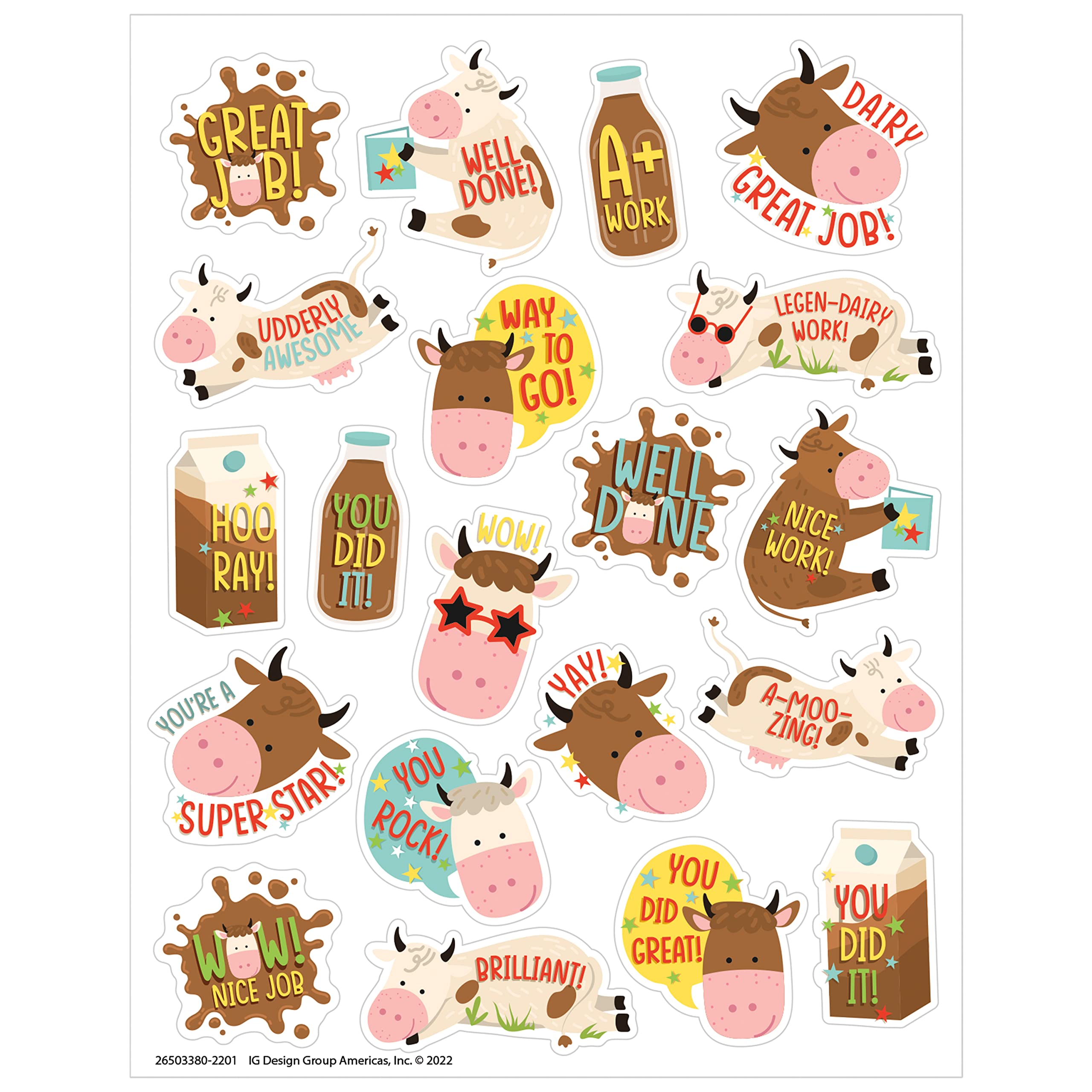 Pegatinas Eureka Brown Cows Con Aroma A Chocolate Y Leche, 80 Unidades - Venta Internacional. $376