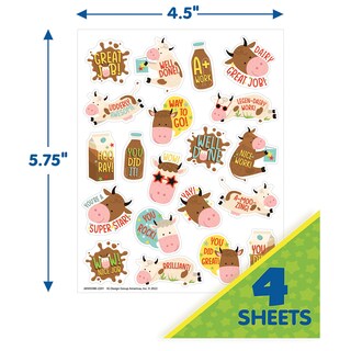 Foto 3 | Pegatinas Eureka Brown Cows Con Aroma A Chocolate Y Leche, 80 Unidades - Venta Internacional.