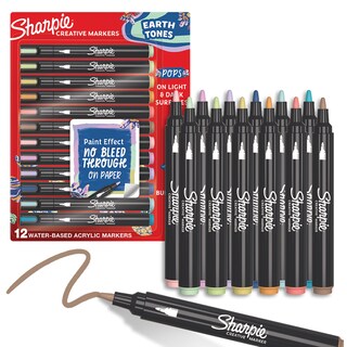 Foto 1 | Marcadores Sharpie Creative Earth Tones Acrílicos, 12 Unidades - Venta Internacional.