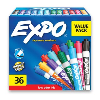 Foto 1 | Rotuladores De Borrado En Seco Expo Con Punta Cincelada De Bajo Olor, 36 Unidades, Surtidos - Venta Internacional.