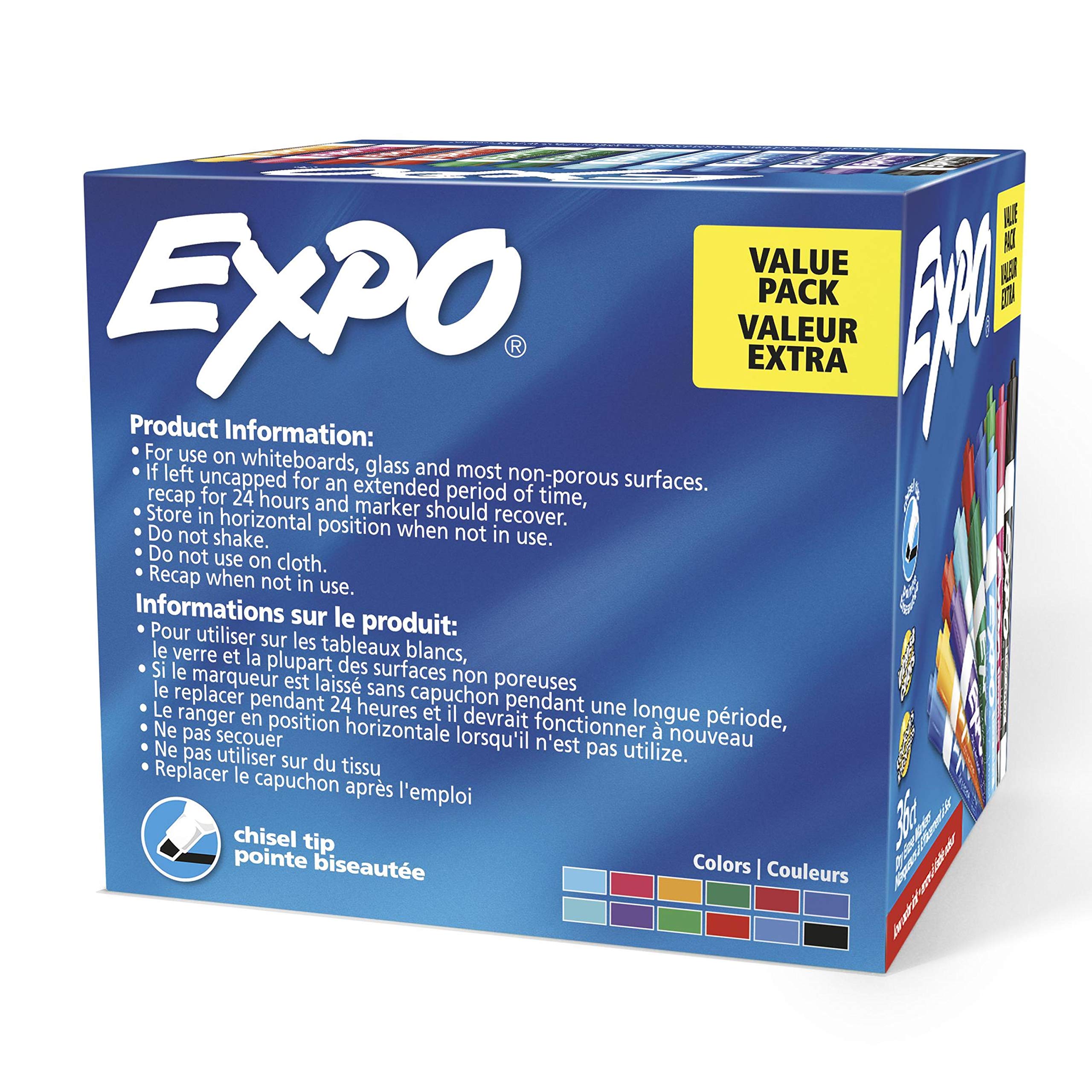 Foto 7 | Rotuladores De Borrado En Seco Expo Con Punta Cincelada De Bajo Olor, 36 Unidades, Surtidos - Venta Internacional.