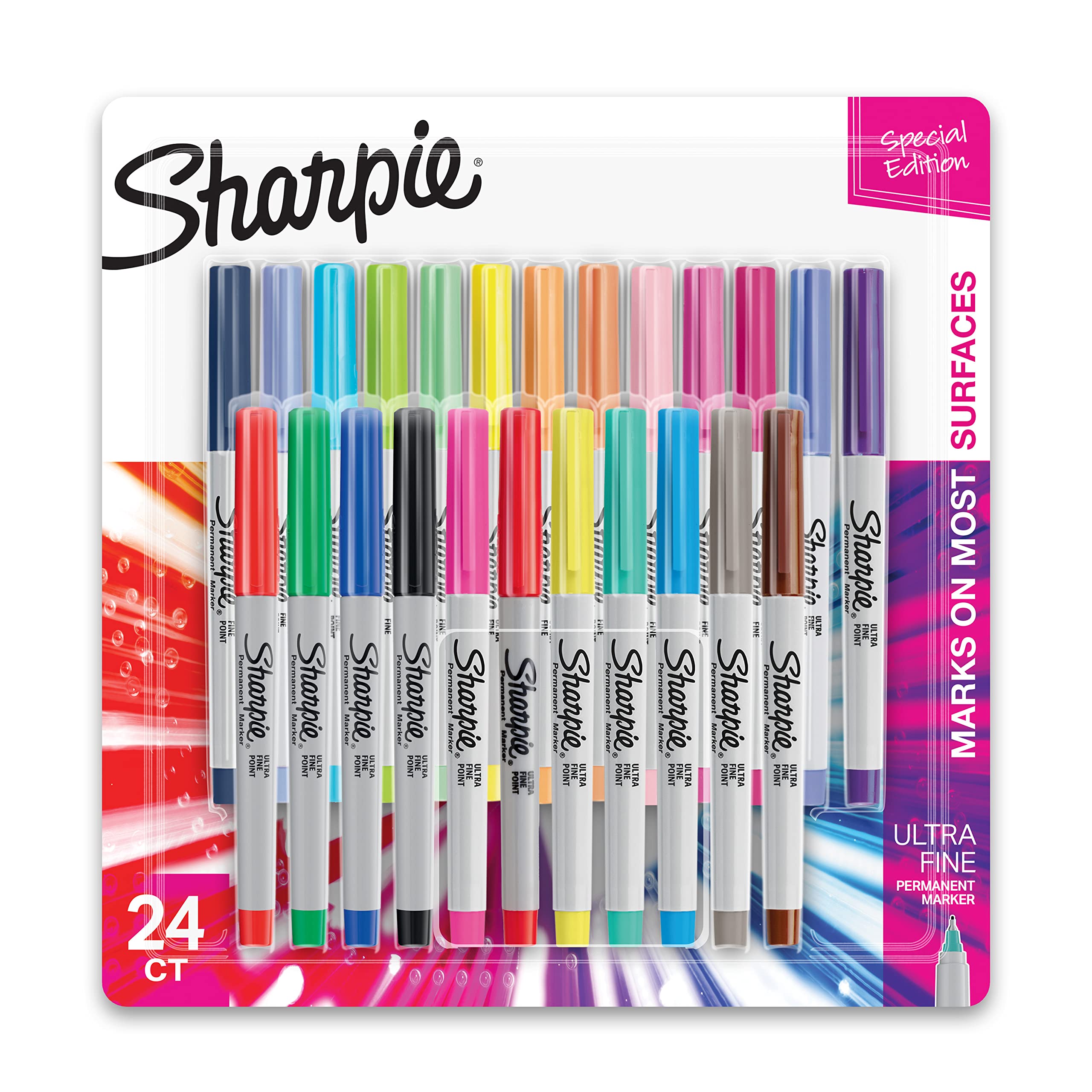 Rotuladores Permanentes Sharpie Color Burst Ultrafinos, 24 Unidades - Venta Internacional.