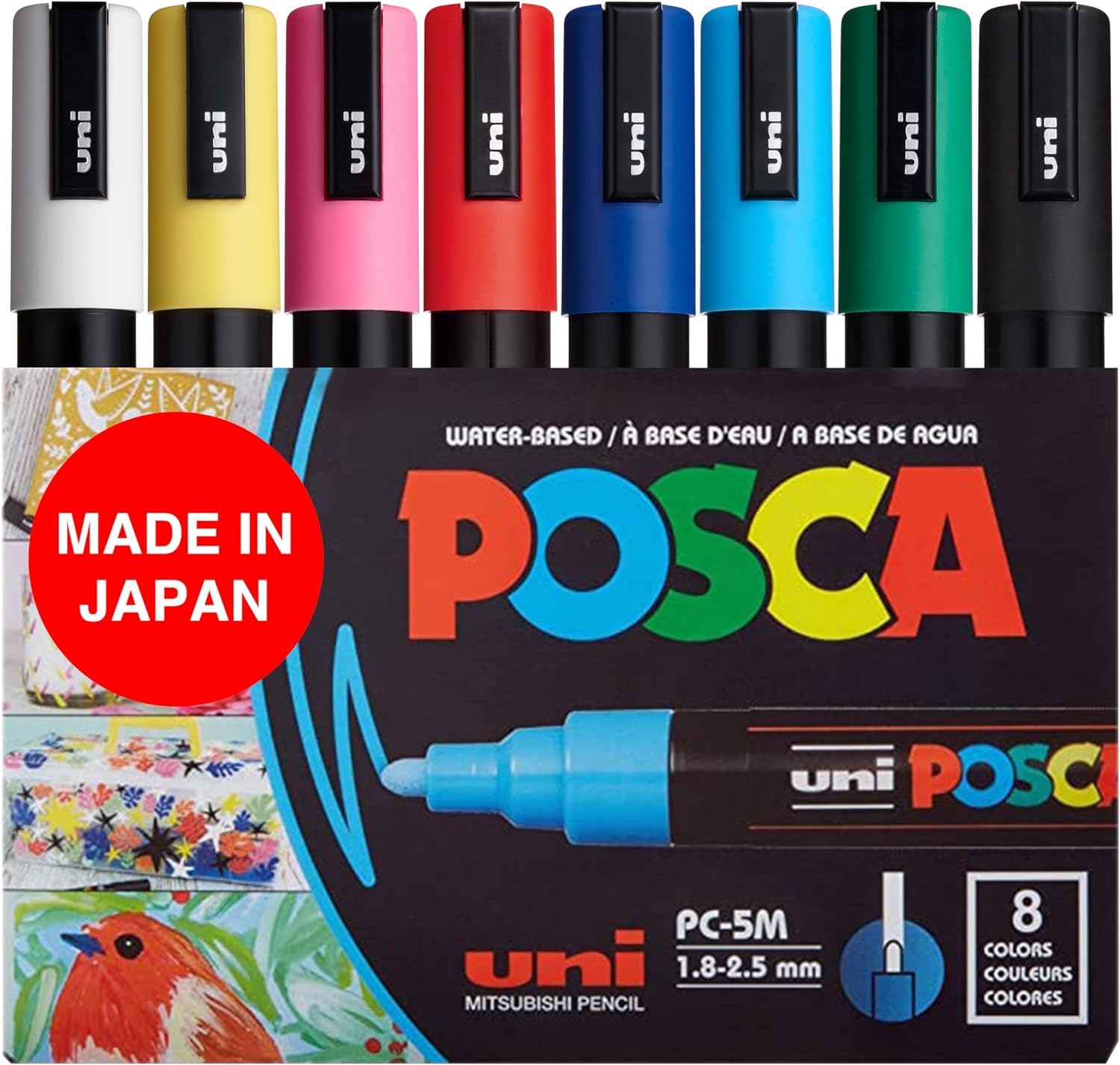 Foto 2 pulgar | Marcadores De Pintura Posca 5m, Tamaño Mediano, Con Puntas Reversibles, Juego De 8 Piezas - Venta Internacional.
