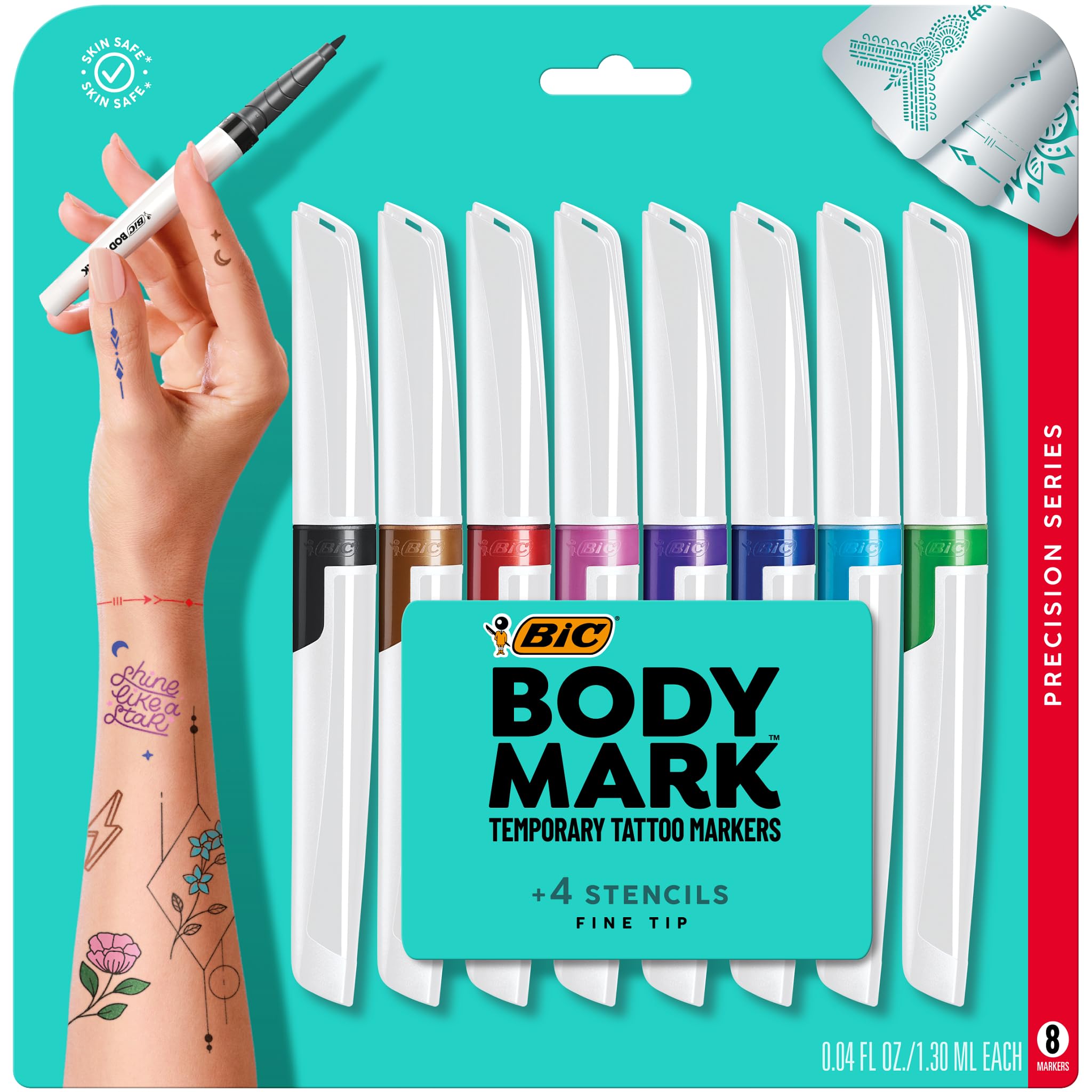 Foto 2 pulgar | Marcadores Temporales Para Tatuajes Bic Bodymark Precision, 8 Unidades - Venta Internacional.