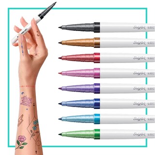 Foto 2 | Marcadores Temporales Para Tatuajes Bic Bodymark Precision, 8 Unidades - Venta Internacional.
