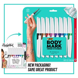 Foto 3 | Marcadores Temporales Para Tatuajes Bic Bodymark Precision, 8 Unidades - Venta Internacional.