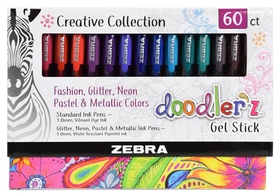 Foto 1 | Bolígrafo De Gel Zebra Pen Doodler'z De 1,0 Mm, Surtido De 60 Unidades - Venta Internacional.