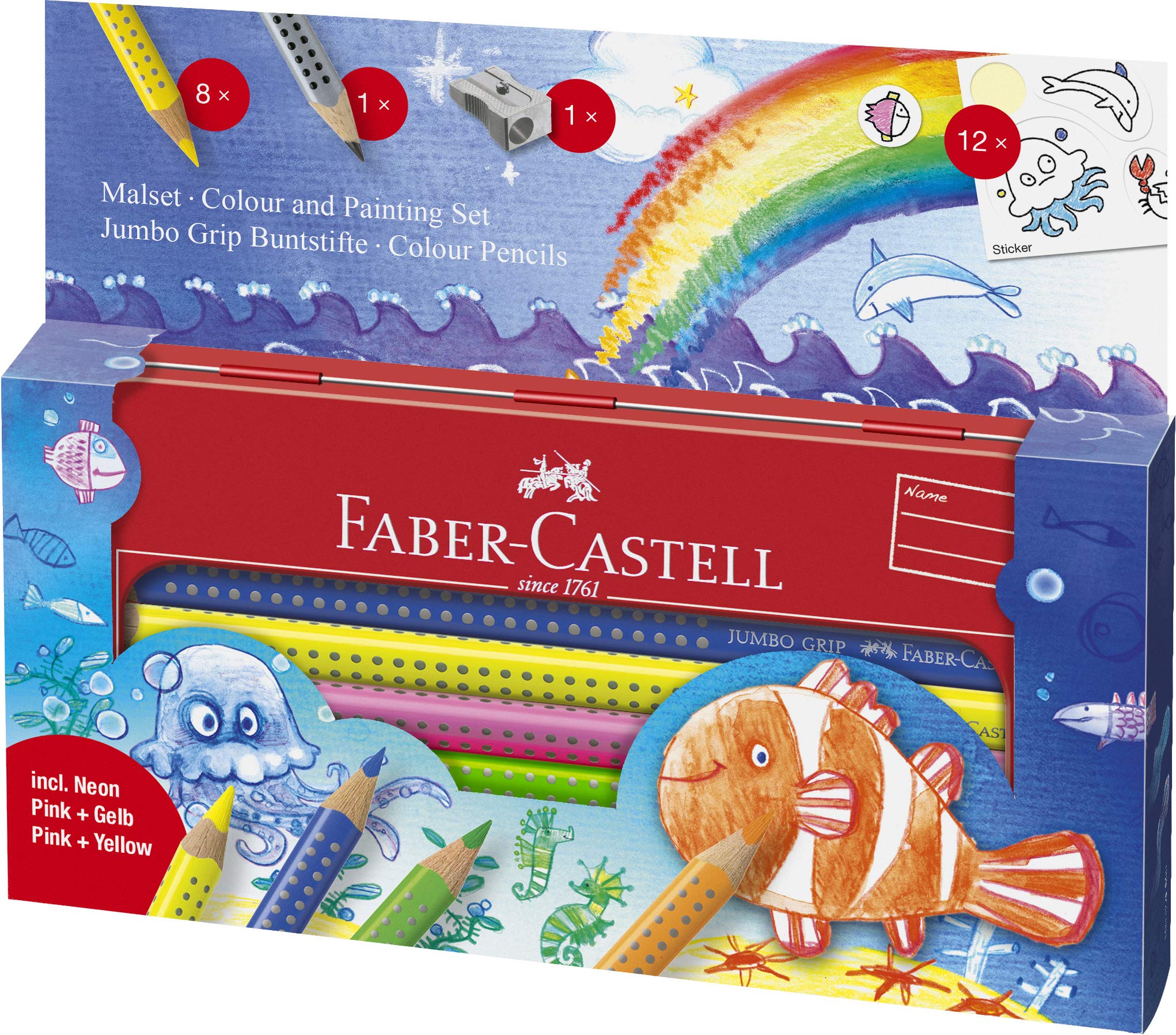 Lápices Para Colorear Faber-castell Jumbo Grip 8 Colores - Venta Internacional. $830