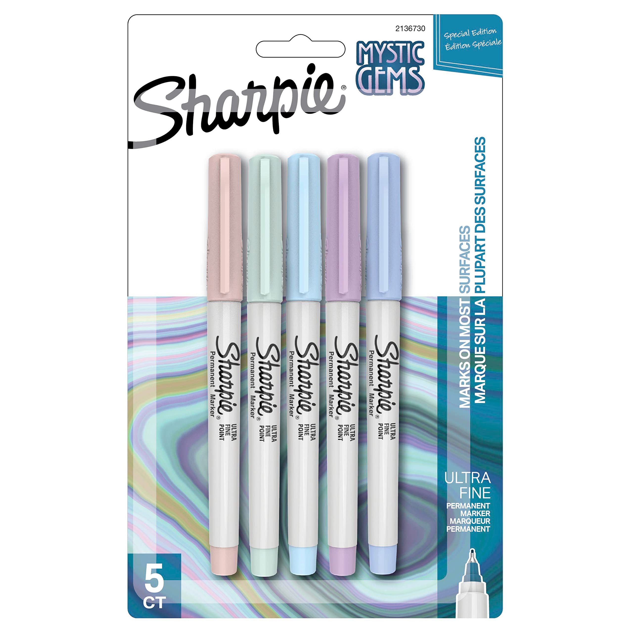 Foto 2 pulgar | Rotulador Permanente Sharpie Mystic Gems, Punta Ultrafina, Paquete De 5 - Venta Internacional.