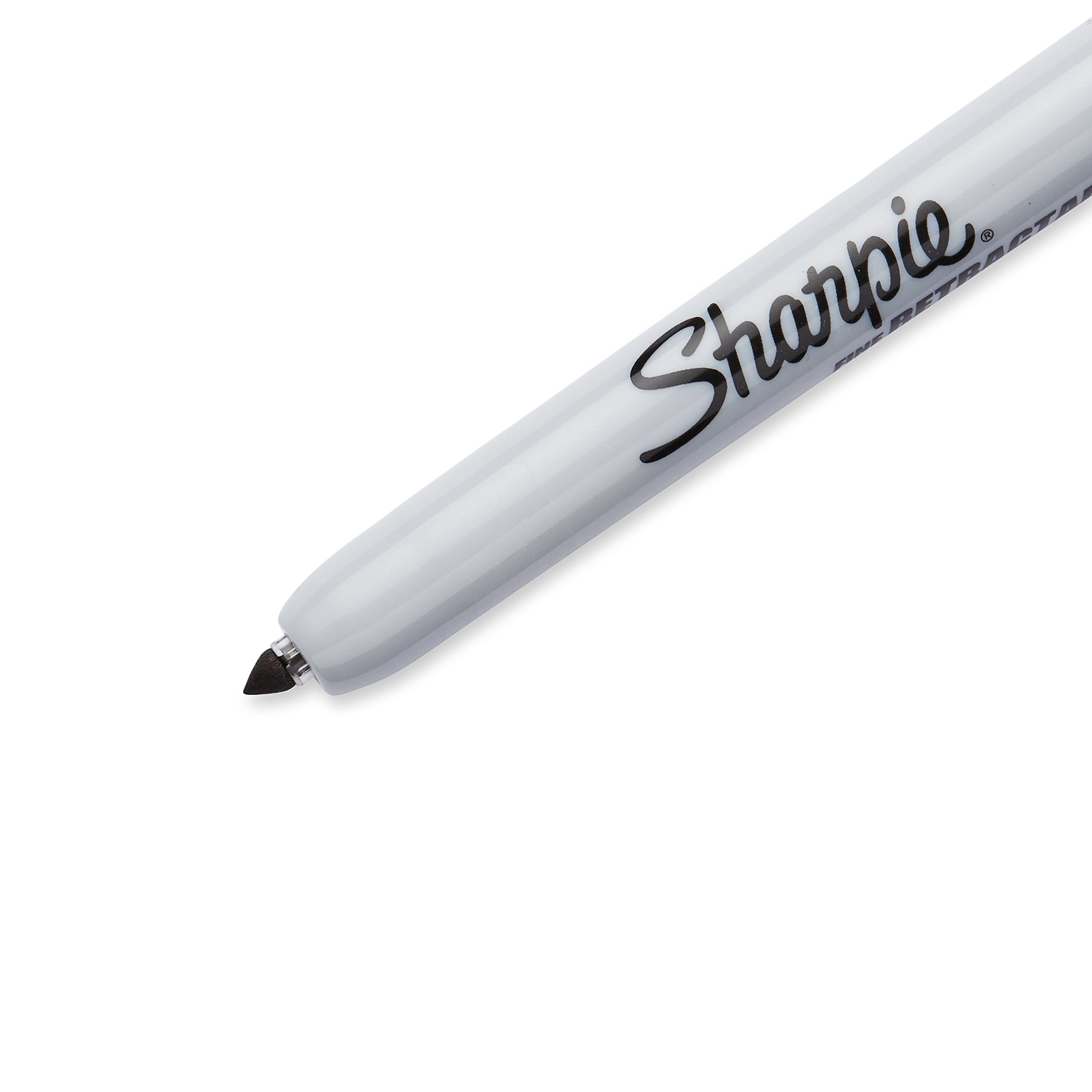 Foto 4 pulgar | Rotuladores Permanentes Sharpie Retráctiles De Punta Fina Negros 12 - Venta Internacional.