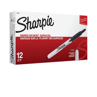 Foto 4 | Rotuladores Permanentes Sharpie Retráctiles De Punta Fina Negros 12 - Venta Internacional.