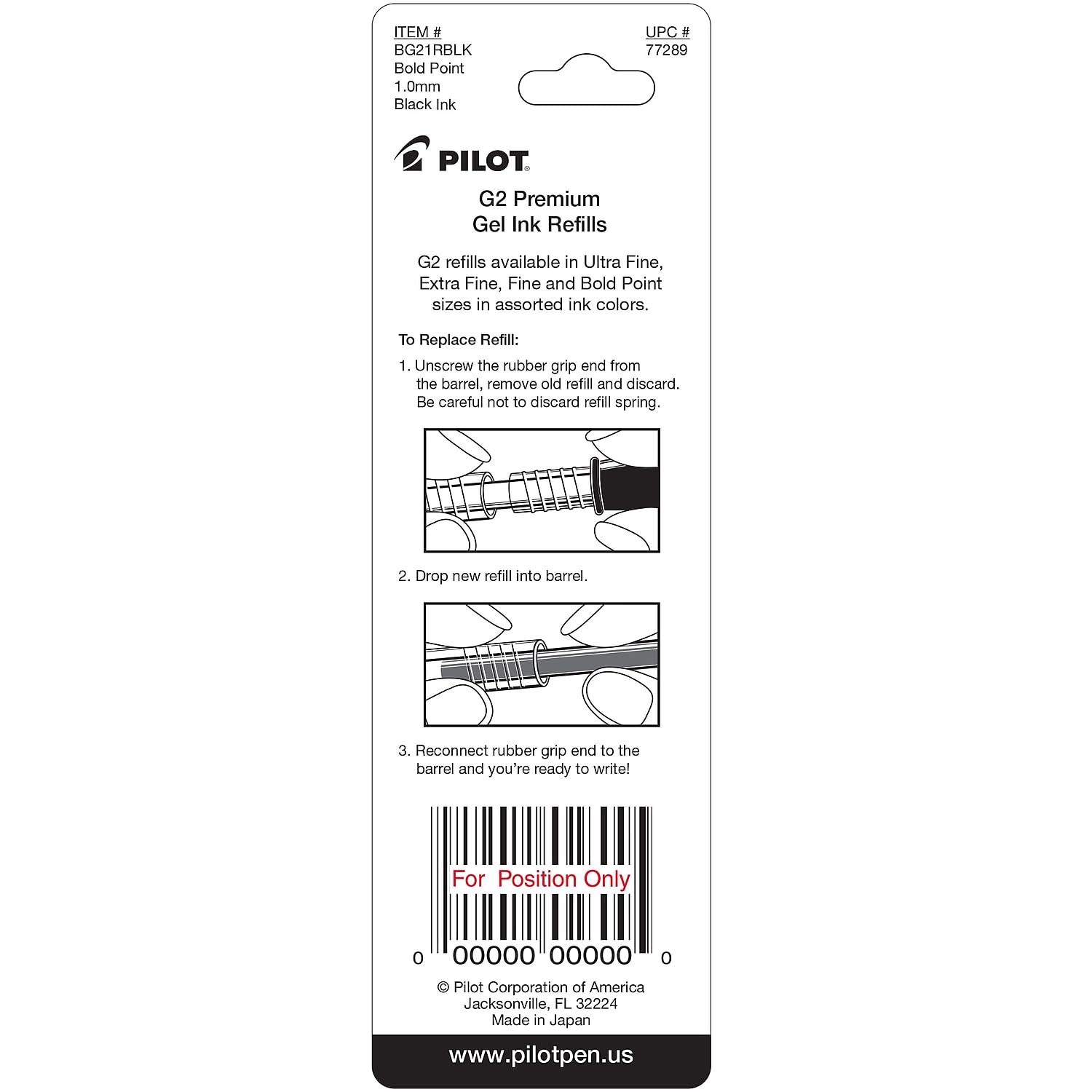 Foto 5 pulgar | Recambios De Tinta De Gel Pilot G2 Bold Point De 1 Mm, Color Negro, Paquete De 2 - Venta Internacional.