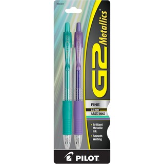 Foto 1 | Bolígrafos De Gel Pilot G2 Metallics De Punta Fina, Varios Colores, Paquete De 2 - Venta Internacional.