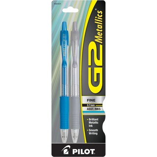Foto 2 | Bolígrafos De Gel Pilot G2 Metallics De Punta Fina, Varios Colores, Paquete De 2 - Venta Internacional.