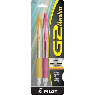 Foto 3 | Bolígrafos De Gel Pilot G2 Metallics De Punta Fina, Varios Colores, Paquete De 2 - Venta Internacional.