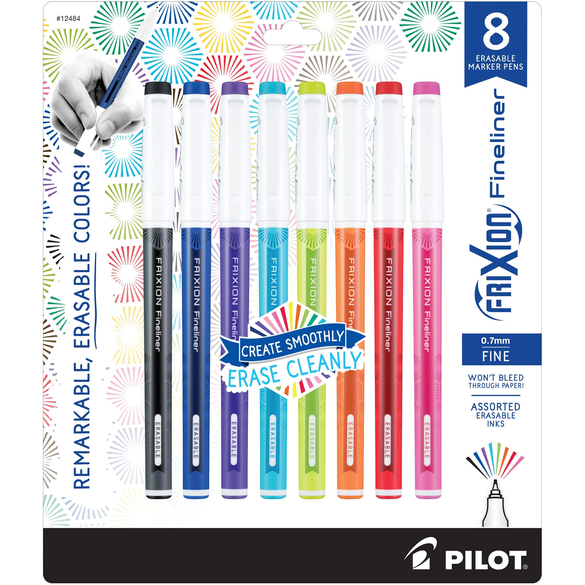 Foto 1 | Rotuladores Pilot Frixion Fineliner Borrables De 0,7 Mm, Paquete De 8 - Venta Internacional.