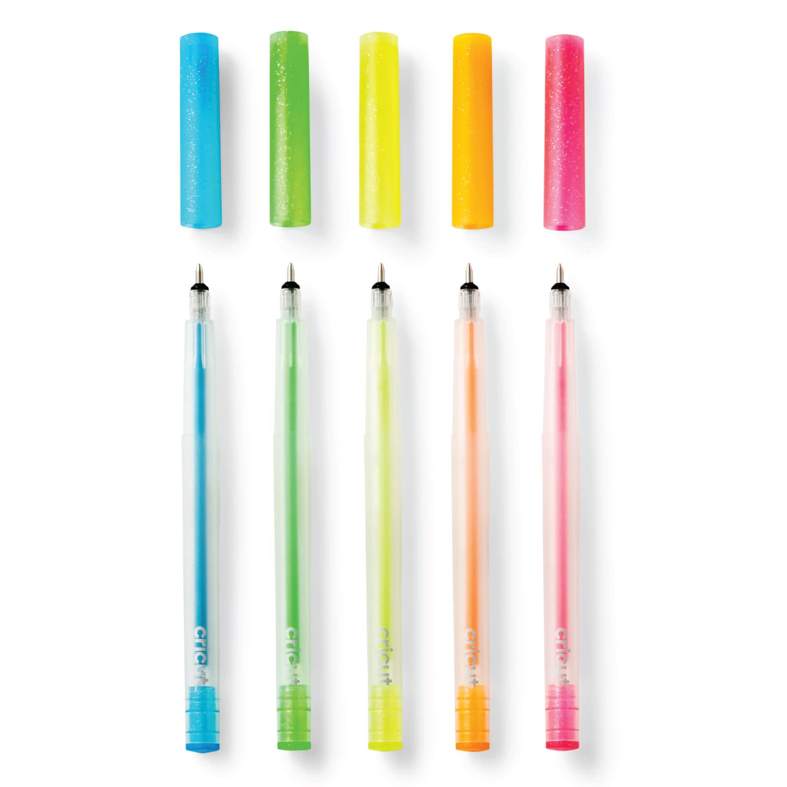 Foto 2 | Juego De 5 Bolígrafos De Gel Con Purpurina Cricut, Colores Neón, 0,8 Mm - Venta Internacional.