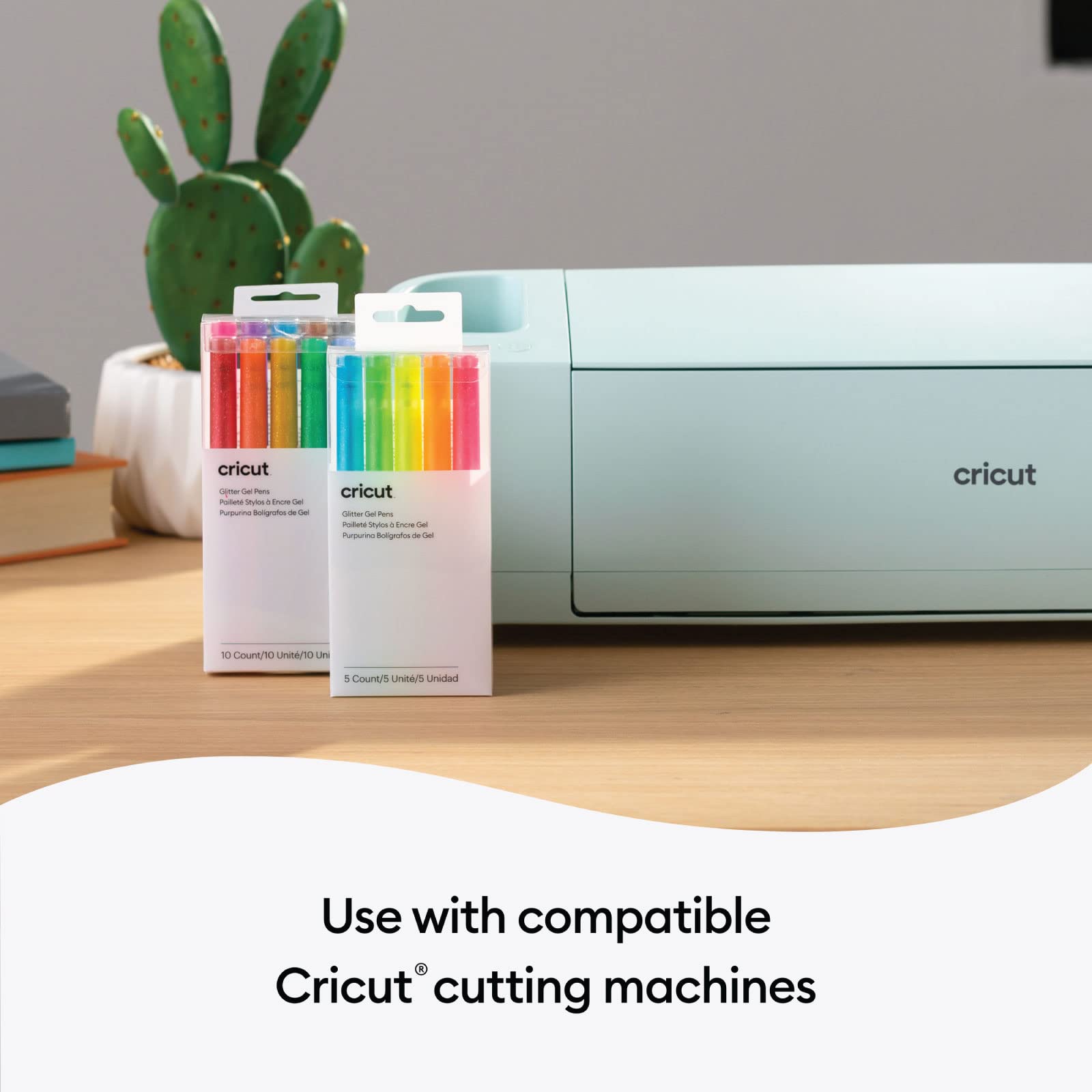 Foto 6 | Juego De 5 Bolígrafos De Gel Con Purpurina Cricut, Colores Neón, 0,8 Mm - Venta Internacional.