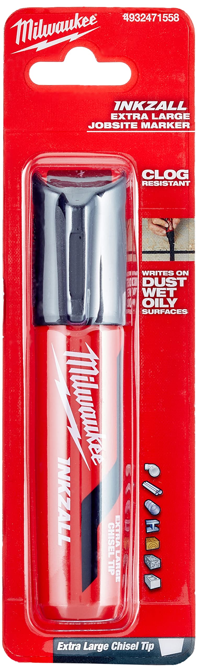 Foto 3 pulgar | Marcador Milwaukee Inkzall Xl Con Punta Cincelada, Color Negro - Venta Internacional.