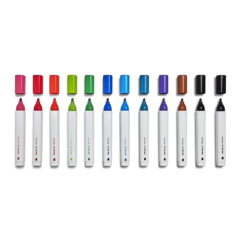 Foto 1 | Rotuladores De Borrado En Seco Staples Tru Red Tank Con Punta Cincelada, 12 Colores - Venta Internacional.