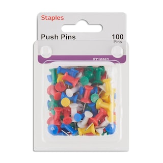 Foto 1 | Push Pins Staples 224147, Colores Surtidos, Paquete De 100 - Venta Internacional.
