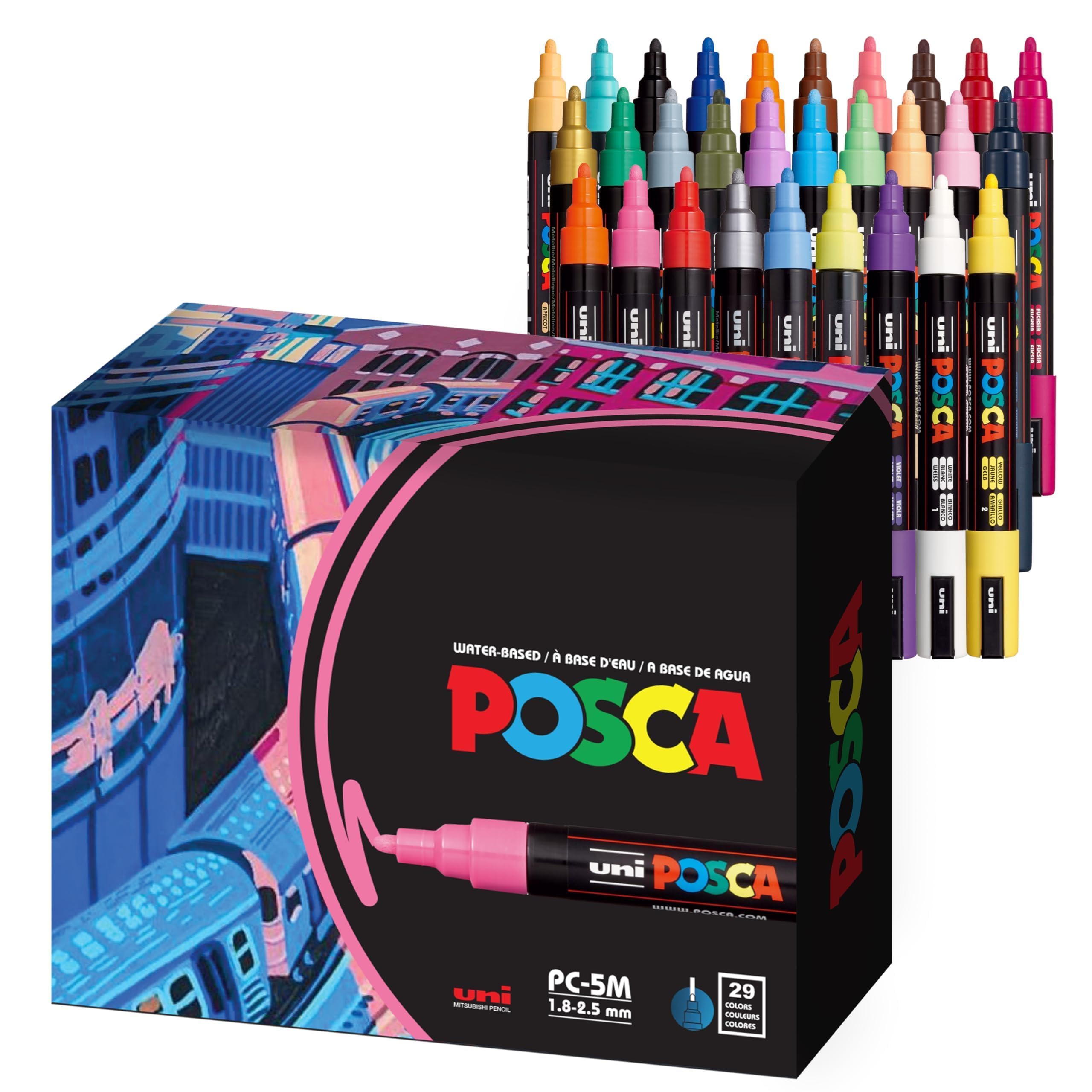 Foto 2 pulgar | Marcadores De Pintura Posca 5 M Con Puntas Reversibles Medianas, Juego De 29 - Venta Internacional.
