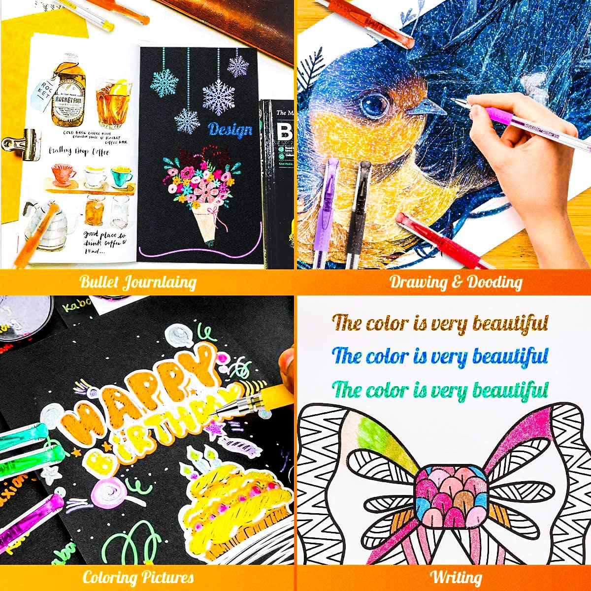 Foto 6 | Bolígrafos De Gel Con Purpurina Soucolor, Paquete De 120 Para Libros De Colorear Para Adultos - Venta Internacional.