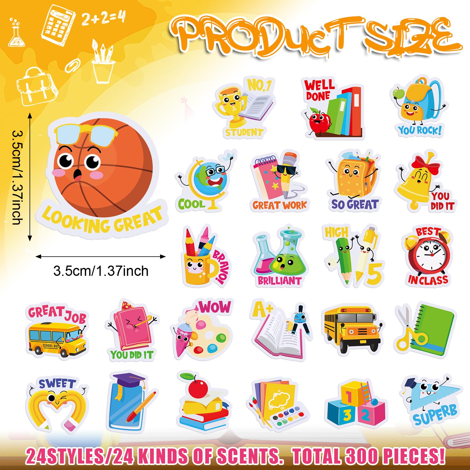 Foto 3 pulgar | Pegatinas Scratch And Sniff Jetec, 300 Unidades, Para Niños, Con Aromas De Frutas - Venta Internacional.