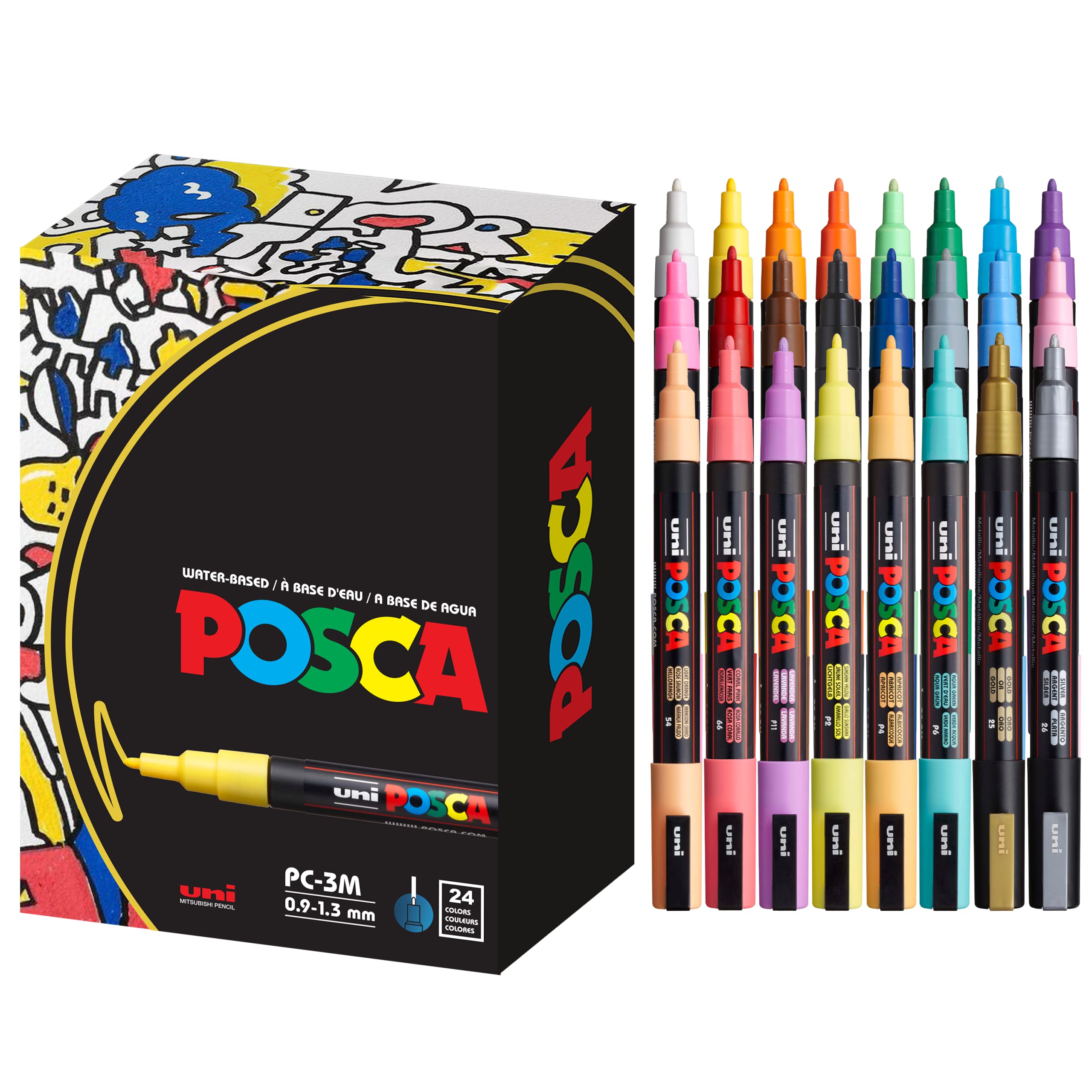 Foto 2 pulgar | Marcadores De Pintura Posca 24 Fine 3m Con Puntas Reversibles De Acrílico - Venta Internacional.