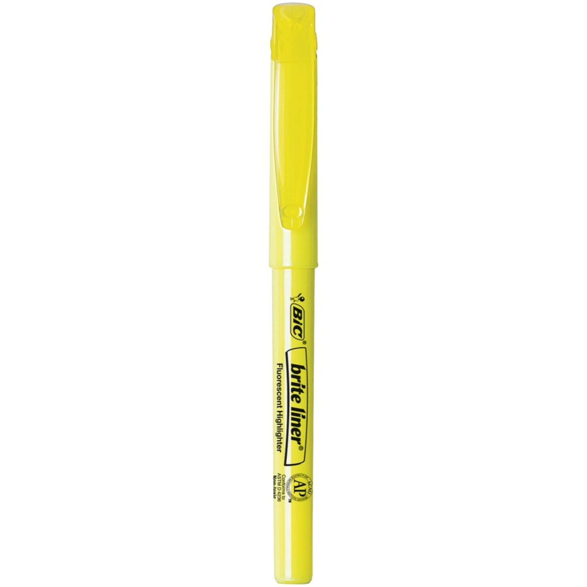 Foto 8 pulgar | Highlighters Bic Brite Liner Chisel Point Yellow  Paquete De 5 - Venta Internacional.