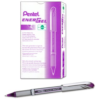 Foto 1 | Bolígrafo De Tinta De Gel Pentel Energel Nv 0 7 Mm Punta Media Violeta 12 Unidades - Venta Internacional.