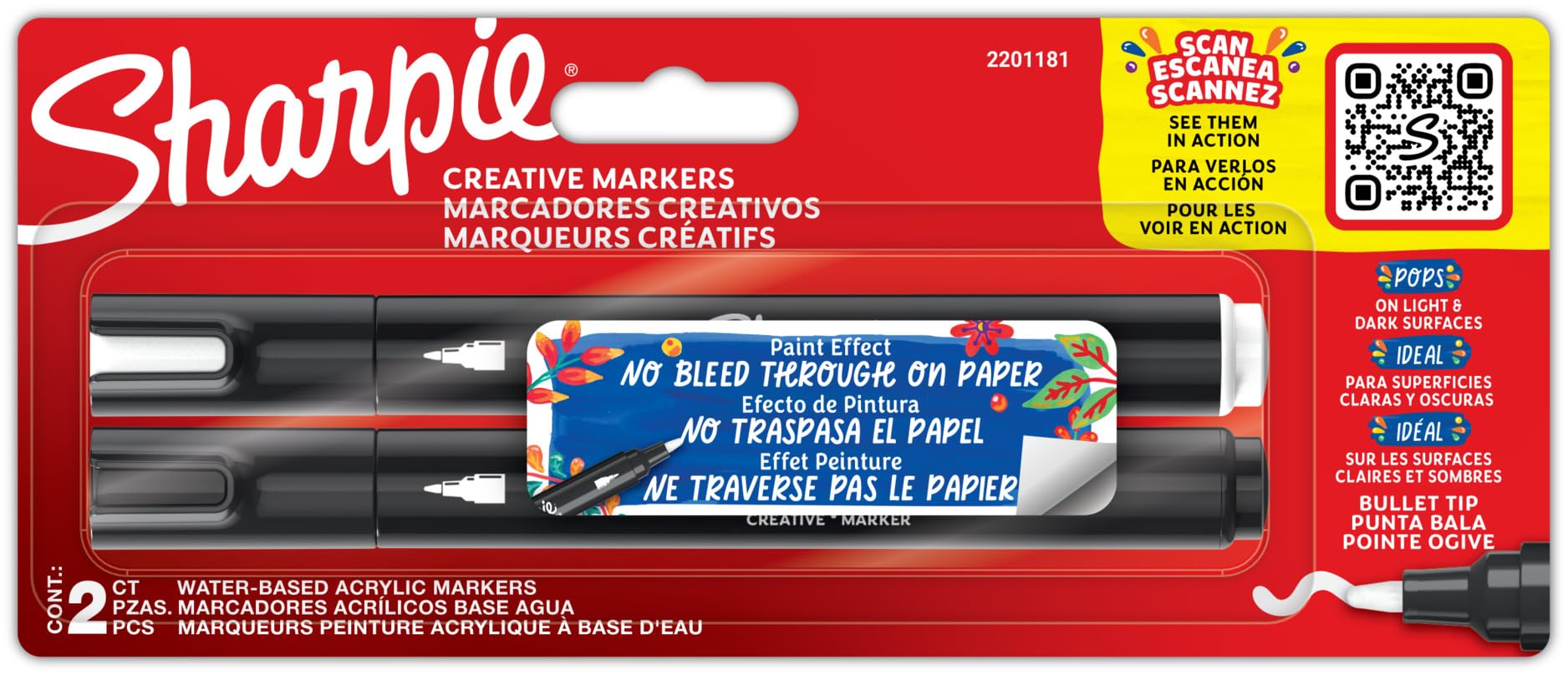 Foto 2 pulgar | Rotulador Acrílico Sharpie De Punta Redonda  2 Piezas - Venta Internacional.