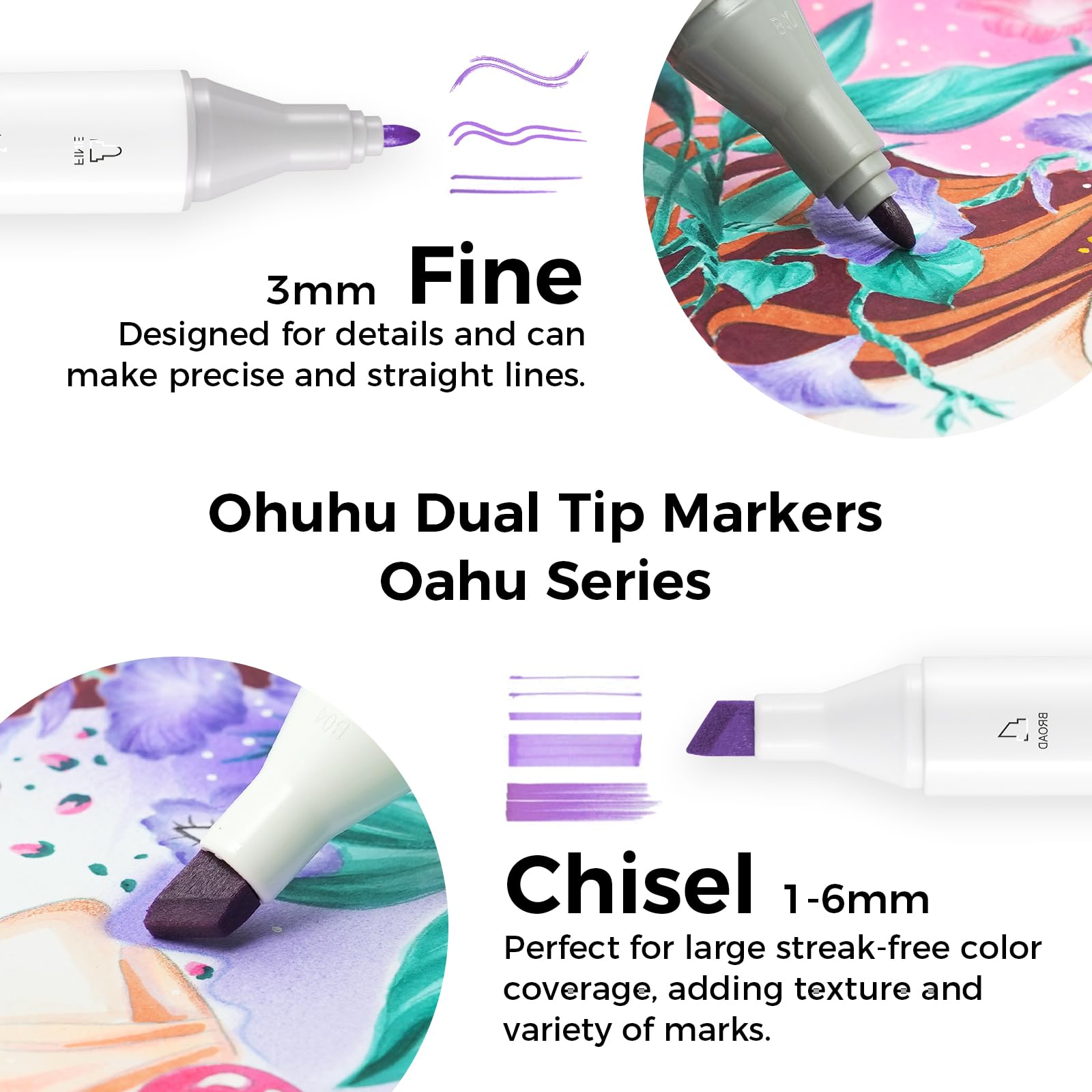 Foto 3 pulgar | Art Markers Ohuhu 120 Colores A Base De Alcohol Con Doble Punta - Venta Internacional.