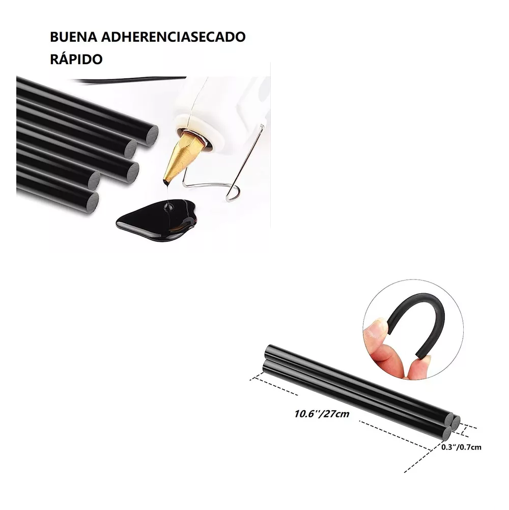 Foto 3 pulgar | Barras de Silicón Belug Negras 100 Piezas